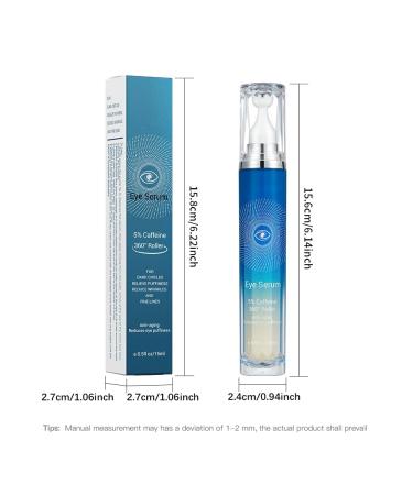5% Caffeine Eye Serum | 360 Rollerball for Dark Circles Puffiness & Wrinkles - Under Eye Treatment for All - Buy Online on SooperMarket.com