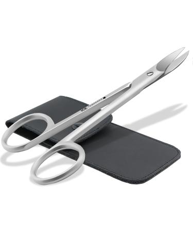 Foot nail scissors for extra strong toenails 10.5 cm - Premium foot nail scissors with a slightly curved cut surface - scissors for foot care and pedicure made of rust -free stainless steel with case