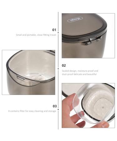 Denture Case: Reusable Plastic Storage Box for False Teeth - Grey | Orthodontic Retainer & Mouth Guard Holder for Travel & Home - Buy Online on SooperMarket.com