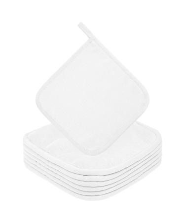 URAQT 6 Pack Face Cloths Make Up Remover 7.87 * 7.87in Soft Microfibre Face Wipes for Reusable Makeup Remover Cloth Washable Ultra Soft Facial Cleansing Wipe Cloths (White) 6 Pcs-white