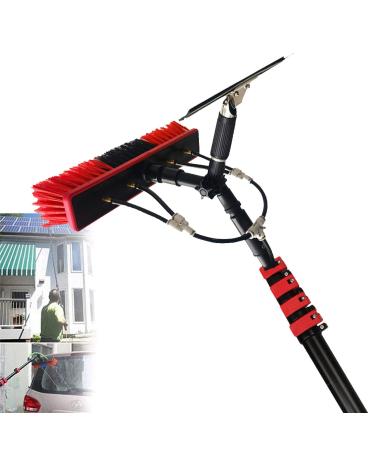 Water Fed Pole Kit Water Fed Telescopic Brush Squeegee Water/Hose Fed Pole Window Cleaning Brush Equipment Cleaning 55cm Brush Head 7M/24FT