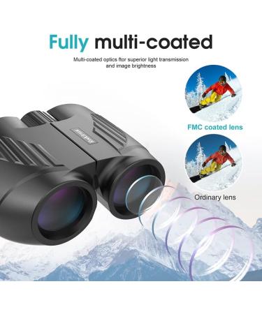 20x25 Compact Binoculars for Adults and Kids - High Power Easy Focus with Low Light Vision - Ideal for Bird Watching and Travel - Black - Buy Online on SooperMarket.com