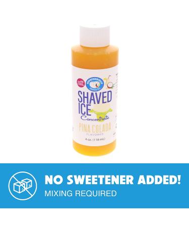 Pina Colada Shaved Ice Flavor Concentrate - 4 Fl Oz (Makes 1 Gallon of Syrup) - Buy Online on SooperMarket.com