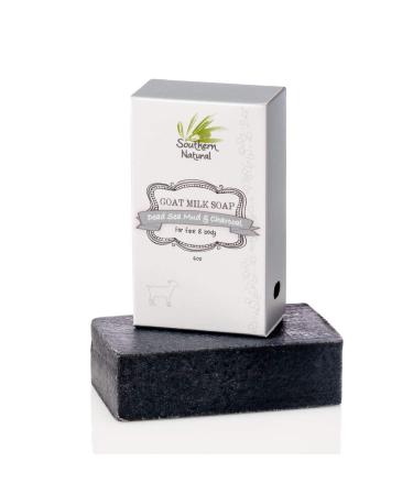 Activated Charcoal Soap Bar With Dead Sea Mud - For Dry Sensitive Skin. All Natural Face Soap & Body Soap For Men, Women & Teens. Made With Goat Milk & Peppermint Essential Oil (1 BAR) 4 Ounce (Pack of 1)