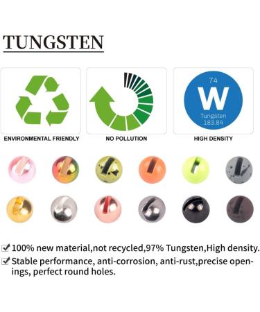 MUUNN Tungsten Slotted Beads 150pcs - 12 Colors/13 Sizes Fly Tying Materials - Black Nickel 4.0mm - Buy Online on SooperMarket.com