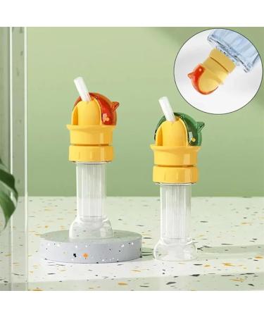 Reusable Children Beverage Water Bottle Straw Lid Water Bottle Twist Cover Cap With Straw Protects Kids Mouth No Spill Silicone Water Bottle For Most Beverage Bottles (Green 2PCS) - Buy Online on SooperMarket.com