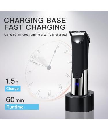 Pub Hair Cutter for Men & Women | Waterproof Electric Body Razor with LED Display | Nasal & Ear Hair Trimmer | 2-Piece Black Personal Grooming Kit - Buy Online on SooperMarket.com