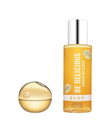 DKNY Golden Delicious Eau de Parfum Duo - Long Lasting White Floral Fragrance - Perfume Spray 1.0 Fl. Oz. & Fragrance Mist 8.4 Fl. Oz.