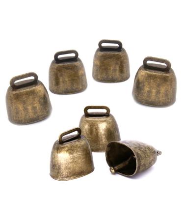7 pack Grazing Copper Bells Metal Cow Bells for Dogs Animal Copper Loud Bronze Bell Small Brass Bell for Cow Horse Sheep Cats Small Pets Anti-Theft Accessories (Bronze)