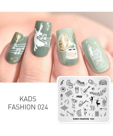 Alexnailart Nail Stamping Printing Plate Template Image Plate Stamper Scraper Music notes Musical instrument Dancer Jazz Pattern Nail Art Decoration DIY Print Manicure Design FA024 - Buy Online on SooperMarket.com