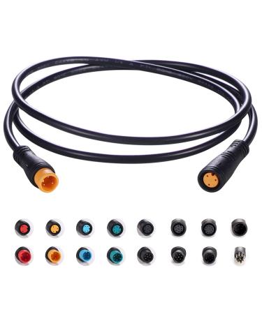 baluoqi Extension Cable 2Pin/3Pin/4Pin/5Pin/6Pin Waterproof Plug with A Single Connector DIY Ebike Line for Electric Bicycle Light/Throttle/Ebrake/Display Ebike Parts 3pin Female to Male