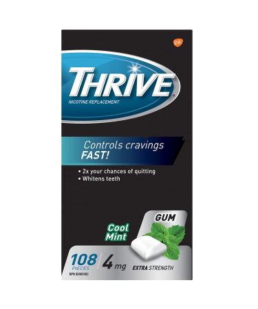 Thrive Gum 4mg Extra Strength Nicotine Replacement 108 Count 4 mg