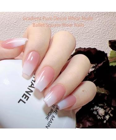 Ruarby Coffin Nail Tips Press On Nail Tips Clear False Nails Tips Full Cover Nail Tips with Positioning Line Nail Extension Tip - Buy Online on SooperMarket.com