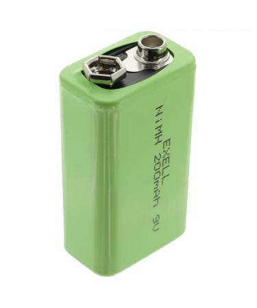 Exell Battery 9-volt NiMH Rechargeable Consumer Top Battery 200mAh