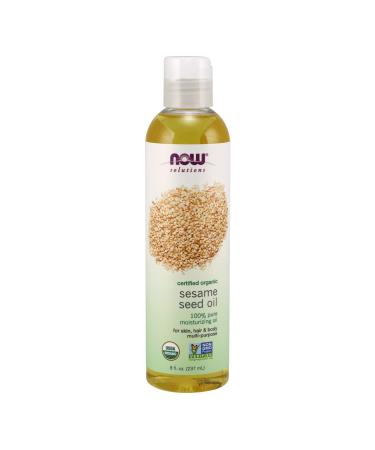 Now Foods Solutions Sesame Seed Oil Certified Organic 8 fl oz (237 ml)