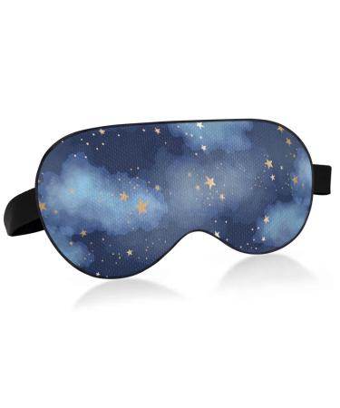 Haskirky Light Blocking Eye Mask Breathable and Adjustable Adult Men and Women Travel on Business Trips Yoga Meditation Light Smooth Comfortable Eye Mask Office Deep Sleep Goodies Stars and Clouds