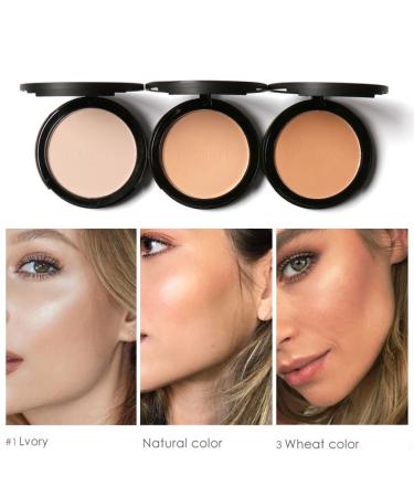 3 Colors Pressed Powder | Waterproof Oil Control | Whitening Face Foundation | For All Skin Tones (2#) - Buy Online on SooperMarket.com