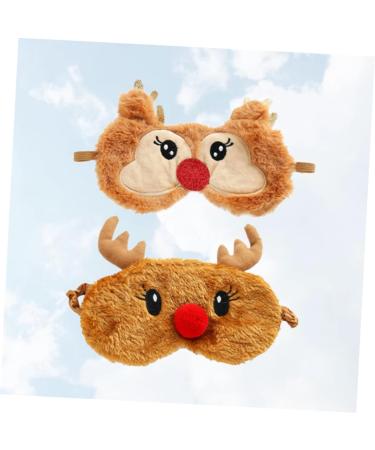 Shop NOLITOY 4 Pcs Animal Eye Masks | Plush Rudolph Eye Cover for Travel & Sleep | Soft Blindfolds for Comfort & Style - Buy Online on SooperMarket.com