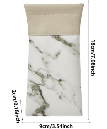 Facynde Water-Repellent Sunglasses Case | Marble PU Leather Squeeze Top Bag for Men & Women - Soft Glasses Case in White - Buy Online on SooperMarket.com