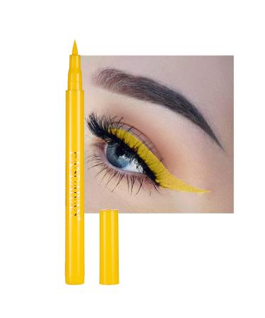 DekRion Liquid Eyeliner  Yellow Eyeliner Liquid  Long-lasting Colored Eyeliners  White Black Red Brown Green Purple Waterproof High-pigmented Colorful Eyeliners for Eye Makeup 1PC Yellow 03 Yellow