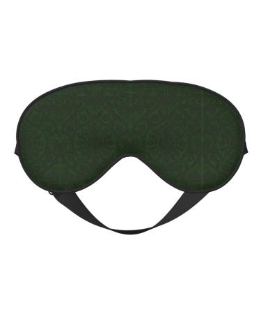 SSIMOO Hunter Green Floral Petals Pattern Sleep Mask-Adjustable Breathable Fashionable Eye Mask for A Comfortable Sleep Experience Black