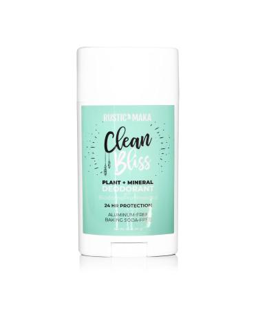 Rustic MAKA Natural Deodorant for Women and Men  Clean Bliss  Prebiotic  Vegan  Cruelty-Free  Free of Aluminum and Parabens  Continuous Odor Control