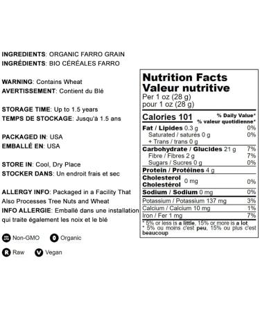Organic Italian Steel Cut Farro  1.5 Pounds  Non-GMO  Cracked Pearled Wheat Grain  Non-Irradiated  Vegan  Bulk. Easy to Cook. Rich in Fiber  Protein. Perfect for Cereal  Porridge  Soups  Salads - Buy Online on SooperMarket.com