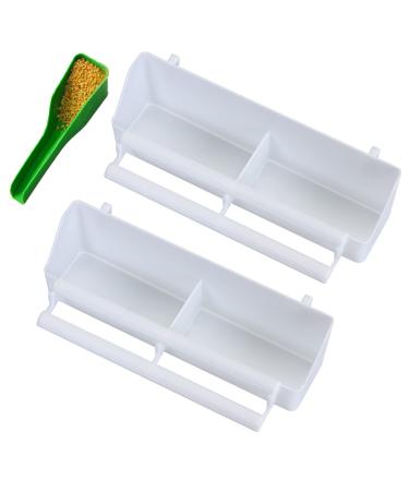 Seneme Bird Water Dispenser for Cage, Bird Food Feeder for Cage, Bird Food Bowl Cups, Bird Waterer Food Feeder, Birds Dispenser Feeder, Hanging Food Feeder for Cage with Feeder Accessories 2 Pack