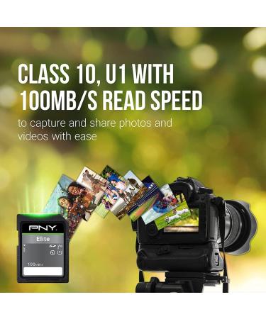 PNY 32GB Elite Class 10 U1 V10 SDHC Flash Memory Card 5-Pack - 100MB/s Read, Full HD, UHS-I, Full Size, 32GB - 5 Pack - Buy Online on SooperMarket.com