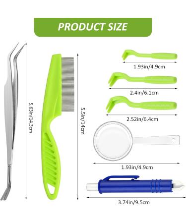 Starfa Lab Tick Removal Tool Set - 7PCs Plastic Lever & Stainless Steel Tweezers for Dogs Cats & Humans - Buy Online on SooperMarket.com