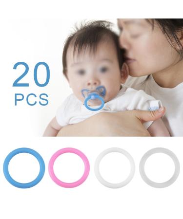 20 Pieces Transparent Silicone Pacifier Chain O-Rings for Infants - Ideal Clips & Holders for Baby Showers & Birthday Gifts - Buy Online on SooperMarket.com
