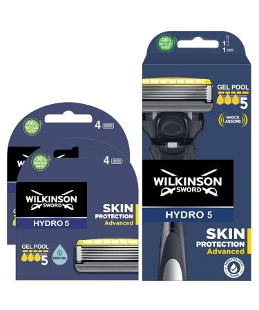 Wilkinson - Pack Sword Hydro 5 + 8 Energizer Mint razor blades. 5-blade razor with shock absorption technology
