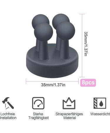 OSORD 8PCS Adhesive Hooks for Bathroom & Kitchen | No Drilling Toothbrush & Razor Holder Towel Clamps Key Hooks - Black - Buy Online on SooperMarket.com