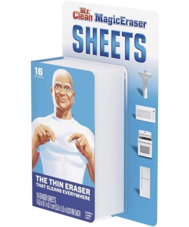 Mr. Clean Magic Eraser Cleaning Sheets - 16 Count | Thin, Flexible & Disposable Power Sheets - Buy Online on SooperMarket.com