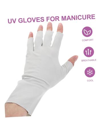 Amosfun 2 Pairs Pink Gloves Fingerless Gloves Nail Uv Gloves Gel Nail Lamp Uv Gloves Uv Gloves for Gel Nail Lamp Uv Protection Gloves for Nail Uv Nail Gloves Thin Section Accessories Nylon - Buy Online on SooperMarket.com