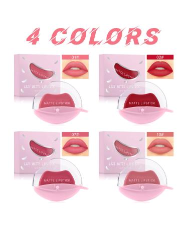 Kaynest 4 Colors Matte Lipstick Set - Long Lasting, High Pigmented, Waterproof Lip Gloss - Lazy Lip Makeup (Set-D) - Buy Online on SooperMarket.com