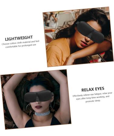 Hemoton 3D Stereo Goggles Silk Sleep Mask Set - 5Pcs Cotton Silk Pillow & Eye Masks for Night Blindfold and Deep Sleep - Black - Buy Online on SooperMarket.com