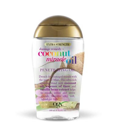 Ogx Coconut Miracle Oil X-Strength 3.3oz (100ml) - Pack of 2 - Penetrating Formula - Buy Online on SooperMarket.com