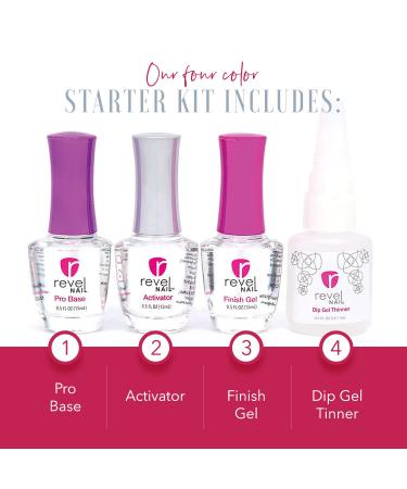 Revel Nail Dip Powder Nail Kit - Fall Nails 4 Color Starter Set - French Manicure Alternative - Long Lasting Gel Polish - Berry Shade - Buy Online on SooperMarket.com