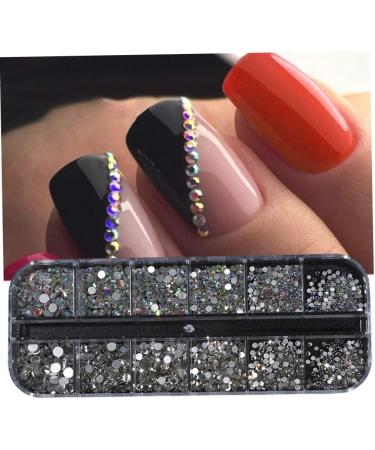 Nail Art Gems Flat Back Round Nail Rhinestones AB Mixed Nail Crystals for DIY Crafts 1Box nail art gems - Buy Online on SooperMarket.com