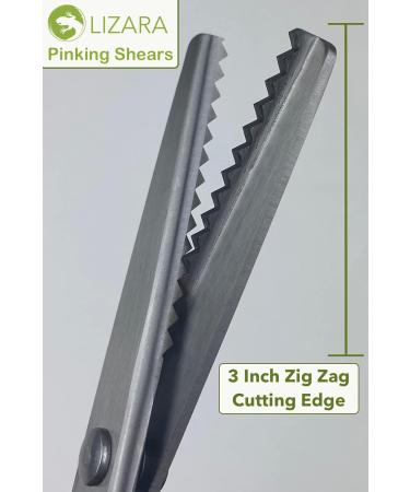 LIZARA Professional Heavy Duty Pinking Shears Scissors for Fabric - Pack of Zig Zag and Scalloped Pattern Scissors | Tailor's Pinking Shears for Precision Fabric Cutting - Buy Online on SooperMarket.com