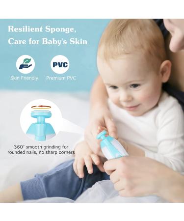 Zooawa Baby Nail Clipper 20 in 1 Electric Trimmer Kit for Newborns, Infants, Toddlers and Adults - Nail File with 12 Replacement Pads - Blue - Buy Online on SooperMarket.com