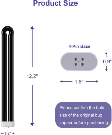 BB-40blk 40W Black Light Replacement Bulb for Black Flag Model BZ-40BLK BZ-40DX BZ-40MAX and Stinger Model B4045-4 UVB45 Bug Zapper 2 Pack - Buy Online on SooperMarket.com