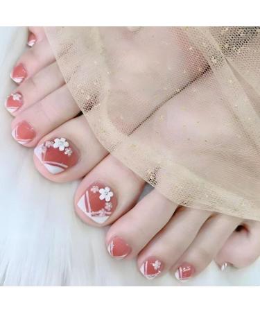 Decorative nail pieces pure desire to wear nail pieces toenails and toenails French nail pieces flowers and fake toenails.