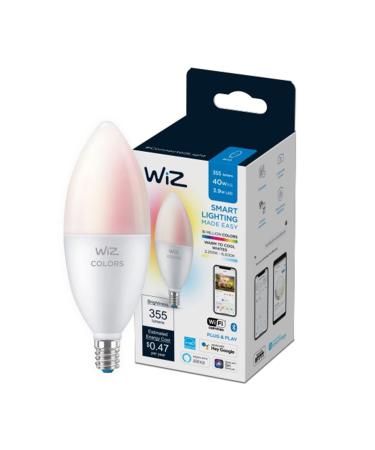 WiZ Connected Color 60W Candle B11 Smart WiFi Light Bulb, 16 Million Colors, Compatible with Alexa and Google Home Assistant, No Hub Required, 1 Bulb Candle Color 1 Count (Pack of 1)