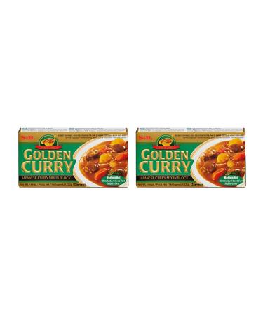 CNMART S and B Golden Curry Mix Medium Hot (No Meat and Fish) 220g (Pack of 2)