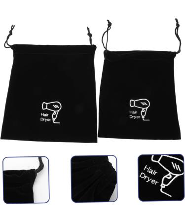 Baluue 6 Pcs Storage Bag Toiletry Organizer Drawstring Closure Cover Mini Hairdryer Bag Black Velvet - Buy Online on SooperMarket.com