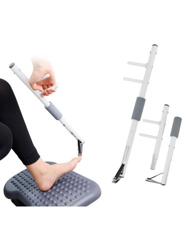 Long Handled Toenail Clippers Wide Jaw Opening, Free Bending, for Thick Nails, for The Seniors, Overweight, Disabled with Arthritis, Easy Reach Pedicure Auxiliary Tools (XS-Length 19.7 inch)