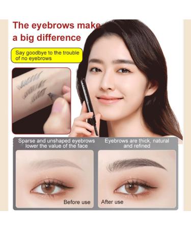 LONGLUAN Waterproof Sweat-Proof and Non-smudging Four-Pronged Eyebrow Pencil Nexavale Eyebrow Nexavale Magic Eyebrow Enhancing Pen Waterproof 4-Tip Eyebrow Unique Quad Eyebrow Pencil (02+03) - Buy Online on SooperMarket.com
