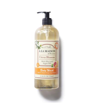 A LA MAISON Citrus Blossom Hydrating Body Wash - Triple French Milled Natural Shower Gel Body Wash for Women and Men (25.36 oz Bottle)